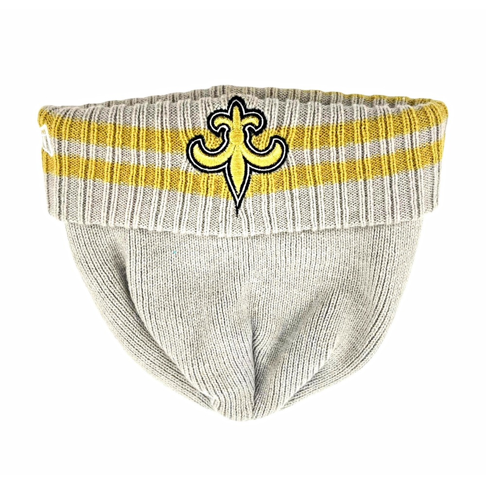 New Era New Orleans Saints Beanie Knit Cuffed Hat Gray Gold NFL One Size